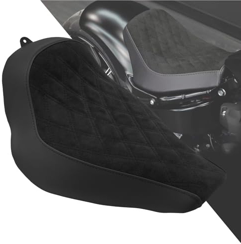 HDBUBALUS Motorcycle Solo Seat Cushion Diamond Leather Seat Compatible with Harley Breakout Fatboy 2018-2025 (Suede surface)