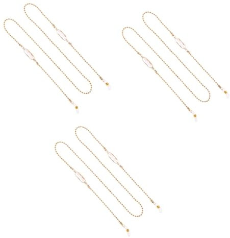 LIFKOME 3 Stk Hängendes Metallband Brillenkette Für Damen Lesebrillenhalter Für Frauen Vergoldete Brillenkette Brillenbandhalter Für Sonnenbrillen Brillenzubehör Riemenschnüre Lanyards