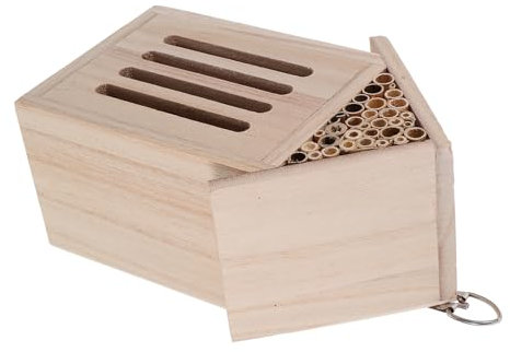 Parliky Naturholz Insektenhotel Für Garten -Bienen-hängebox Für Nützlinge Wie Marienkäfer Bienen Schmetterlinge Und Nachhaltige Insektenunterkunft Für Outdoor-Bereich Und