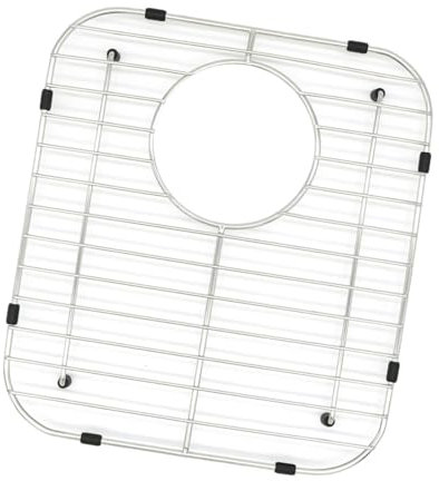 KESOTO Sink Protector Kitchen Sink Grate Abrasion Resistant Sink Drain Grate Bottom Sink Grate, Side Drain Hole, 300x335mm