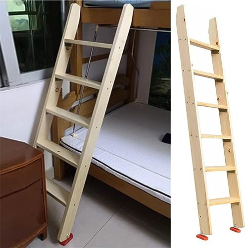 Scaletta in legno per letto a castello per bambini, con staffe a gancio e piedini antiscivolo, accessorio per letto a soppalco, per camera da letto dei bambini, altezza 209,8 cm