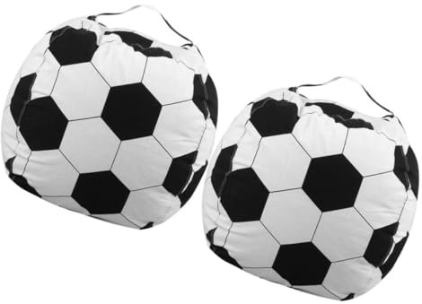 IWOWHERO 2 Stück Fußball-sitzsack-bezüge Für Kinder Aufbewahrungstasche Für Plüschtiere Bequemer Spielzeug-Organizer Mit Canvas-Stoff Großes Fassungsvermögen Für Haushaltsspielzeug