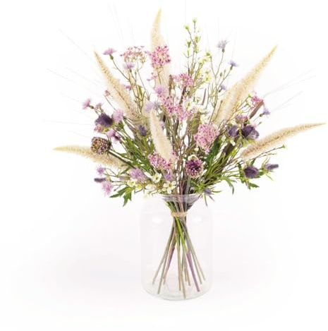 artplants.de Deko Wiesenstrauß LAVEA, blau-lila-rosa, 65cm, Ø40cm - Kunststrauß