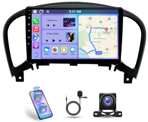 Android 14 Car Stereo for Nissan Juke 2010-2014 w/Carplay Android Auto, 9 Inch HD Touch Screen Double Din Car Radio Receiver Support GPS Bluetooth Wifi FM RDS Radio EQ SWC Backup Camera, 2+32G