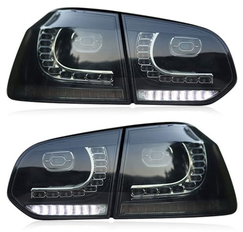 WYXFCBF Auto Rückleuchten für VW Golf 6 GTI R20 MK6 2008 2009 2010 2011 2012 2013, Rücklicht Komplettsets Montage Stop Brems Lampe Drehen für Signal Nebel Licht, Auto Zubehör,Smoked