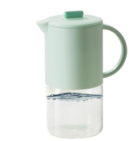 Jarra resistente al calor – Recipiente para zumo de limonada Eced | Jarra de vidrio para zumo de | Jarra limpia sencilla con mango | Dispensador de bebidas de de 1500 ml para bebidas