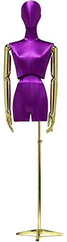 SHANYAYALI Schaufensterpuppe Bekleidungsgeschäft Mannequins weibliche goldene Farbe 360-Grad-Arm zerrissene Damenmodelle (C)