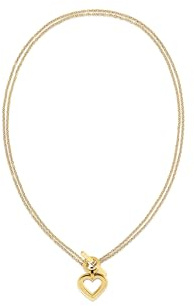 Tommy Hilfiger Jewelry Collana a Doppia Catena da Donna in Oro Giallo con un Pendente a Forma di Cuore - 2780968