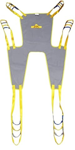 Full Body Patient Lift Sling Kopf- und Rückenstütze - Geteilte Beine - Toilettenöffnung - 6 Gurte - Rehabilitationshilfen(Large)