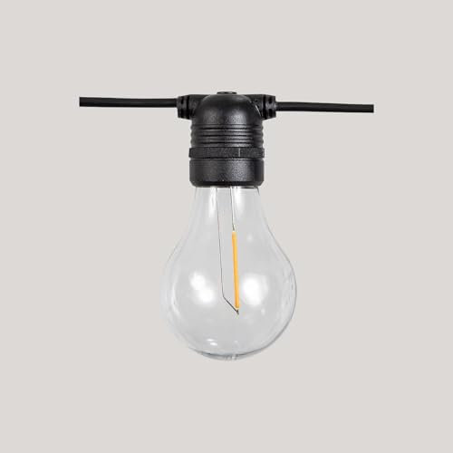 Außen Lichterkette E27 LED inkl. 2700 K warmweißes Licht 350 lm Schwarz IP44 Modern Außenlichterkette Lichtergirlande Garten Terrasse