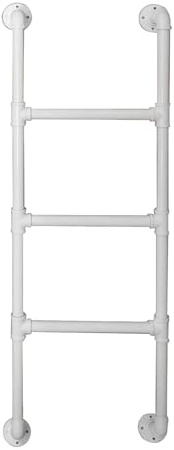 Scala a gradini in metallo da parete per casa e loft, regolabile in altezza, per soffitta, letti a castello e cantine, design salvaspazio in bianco 105cm
