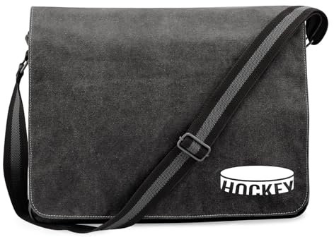 Huuraa Crossbody Bag Hockey Puck Geschenk 14 Liter Black Canvas Hockey Accessoire