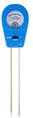 Tester Digitale, Misuratore di pH del terreno 3 in 1, misuratore di umidità del terreno, misuratore di fertilità del terreno, monitoraggio della crescita delle piante e dell'ambiente.(Blauw)