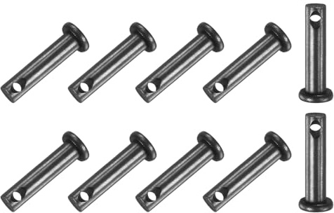 M METERXITY Paquete de 10 pasadores de horquilla de un solo agujero, M5 x 20 mm, acero al carbono, cabeza plana, pasadores de horquilla para enlace mecánico/piezas fijas/aparejo de barco, pasador de