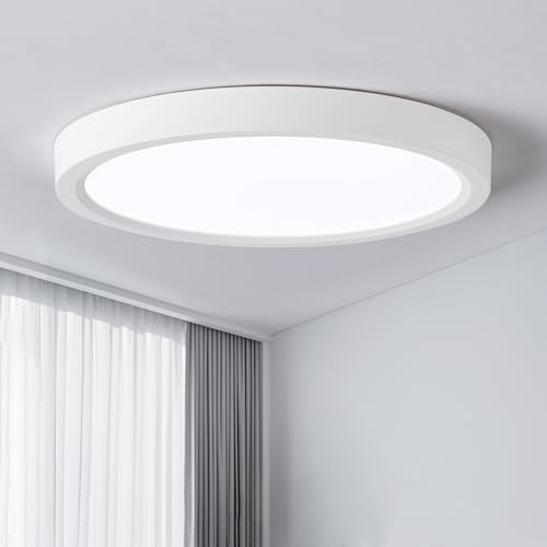 queffigle 23cm LED Ceiling Light Bathroom Light 24W 2664lm 120W Equivalent 6500K Cool White IP44 Waterproof Small Modern Ultra Thin Round Flush for Kitchen Bulkhead Bedroom