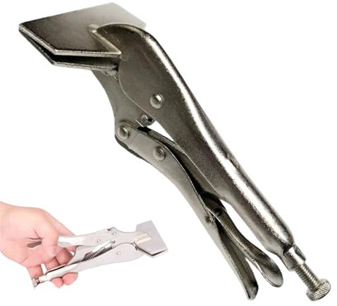 8 Inch Locking Pliers Adjustable Flat Head Duckbill Sheet Metal Pliers Welding Clamps Carbon Steel Hand Tools for Bending Cutting Holding Metalwork