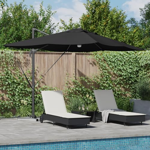 Générique Parasol déporté - Noir Polyester, Acier Enduit Grand,Parasols & voiles d'ombrage,23.46KG-42003363