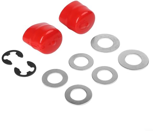 Kit de herramientas de buje de rueda delantera 9040H para cortacéspedes Craftsman incluye clips E y arandelas de empuje para un funcionamiento suave (rojo)