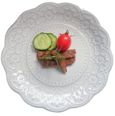 GENHAOSAN Piatti Piatto retrò Piatto di verdure Piatto di pasta domestica Piatto di frutta Stoviglie Per La Cena(3PCS)