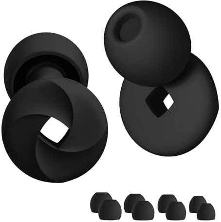 Dryxog 8 stycken öronproppar för sömn brusreducerande hörlurar öronproppar simning sovhörlurar återanvändbara silikon öronproppar öronskydd Travel Essentials (svart)