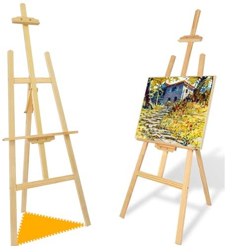 Künstlerstaffelei, Holz-A-Rahmen, Studio-Staffelei, 1,75 m, verstellbarer Zeichenhalter, Leinwandständer, tragbare Staffelei, Kunstständer für Malerei, Skizze, Hochzeit, Ausstellung
