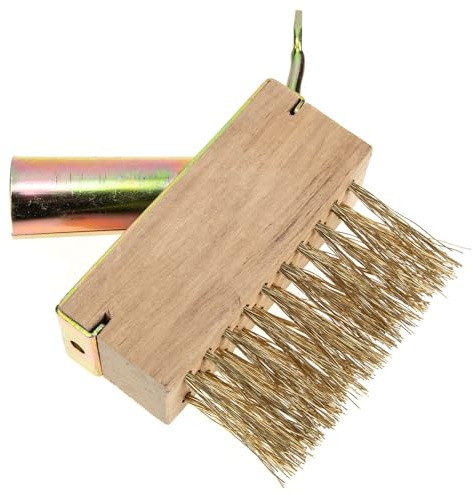DECHOUS Spazzola per Fessure in Acciaio 304 Setole Dure per Rimozione Muschio e Diserbo Giardino Strumento Manuale per Pulizia Crepe Terreno e Patio in Cortile