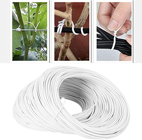 Lazo de alambre de hierro galvanizado, lazos de rama de uva hechos a mano blancos, 0,55mm, 100 metros
