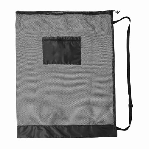 Tomotato Borsa per palloni da calcio e basket, grande capacità con tascone frontale e cintura regolabile in nylon, per allenatori e sportivi (l)