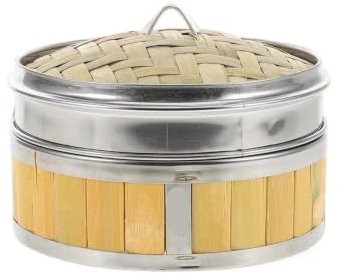 Cesta Vaporera De Bambú Vaporera De Cocina De Madera De 18 Cm