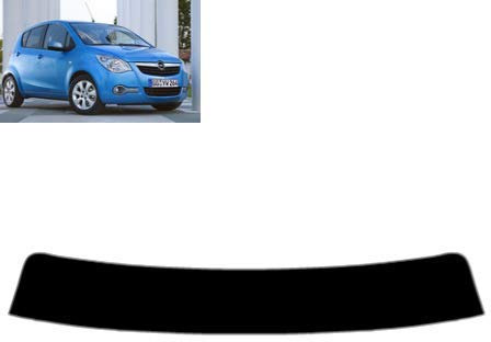 Sonnenblendstreifen für-Opel Agila 5-Türen 2008-2018 Passgenaue Tönungsfolie (05% Tiefschwarz)