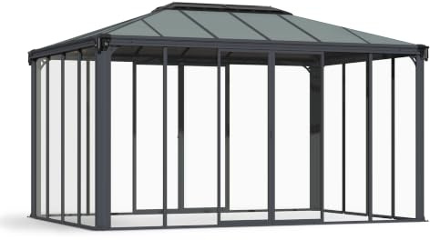 CANOPIA by Palram Pavillon wasserdicht Ledro4300 Gartenpavillon stabil und Winterfest 3x4.3 m Alu Grau