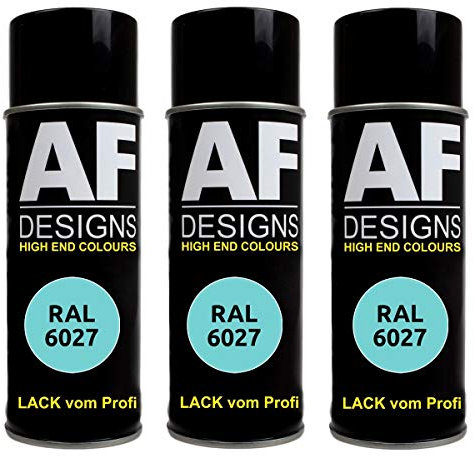 Alex Flittner Designs 3X Ral Pintura en Espray Pintura Coche Laca Colorida Lata de Aerosol RAL6027 Lichtgruen Mate