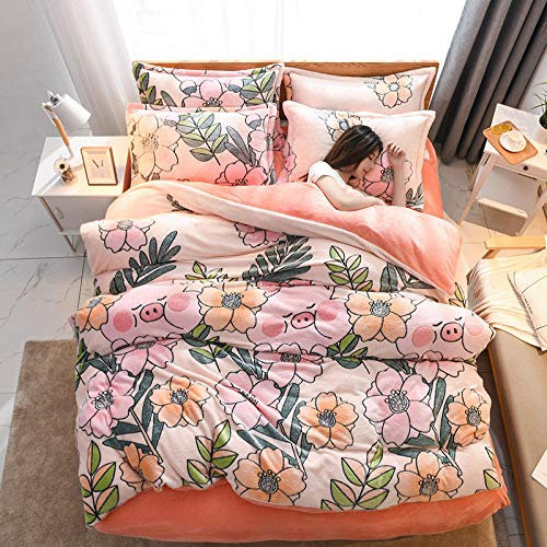 Housse de couette 220x240,2020 ensemble de literie en cachemire flocon de neige 3/4 pièces ensemble de housse de couette drap plat flanelle polaire imprimé 3D hiver AB ensemble de linge de lit côté n
