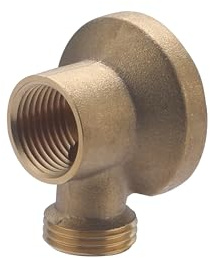 Codo mural macho-hembra 1/2 de latón con acabado bruto | Ideal para instalaciones de agua potable y sanitarias | ofreciendo durabilidad y conexión segura | QUICK PLOMBERIE