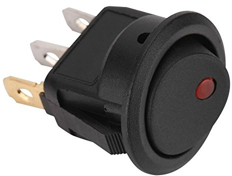 Ymiko Runder Schalter, Kreis Runder Wippschalter, Automotive Electric Round On/Off Spst Switch 12v für Car Van Dash Boat Light A