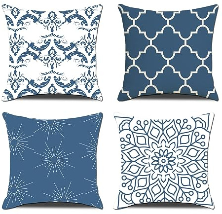 Homefeelzydys Samt Kissenbezug 4er Set 60x60cm Wurfkissenbezug Dekokissen Kissenbezüge Heimdekoration für Sofa Stuhl Terrasse Garten Blench Wohnzimmer Gartenbett Couch Kissen Auto Schlafzimmer