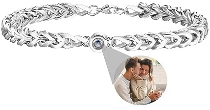 Pulseras personalizadas con imágenes en el interior, pulseras de proyección de fotos personalizadas, pulsera de imagen circular fotos personalizadas para mujeres/hombres/familia/pareja/amigos/mascota