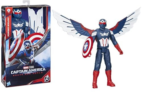 Marvel Studios Captain America Brave New World, Figurine Captain America Deluxe de 30 cm