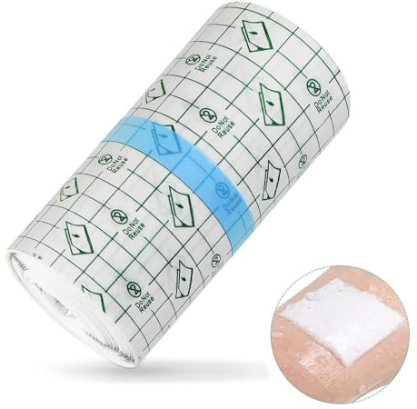 BURGEON Benda Trasparente Impermeabile,12cm*10m Cerotti Elastici di Fissaggio,Cerotti Impermeabili per Doccia,Pellicola per Tatuaggi Protezione,Bendaggio Antiallergico,Protezione Delle Ferite