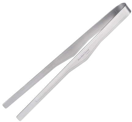 iBasingo Titanium Grill BBQ Tongs 10 (25.5cm) Ultralight Multipurpose Clips for Kitchen Food Tongs Buffet Salad Steak Teacup Tweezers Grill Accessories Anti-scalding Ti1012T