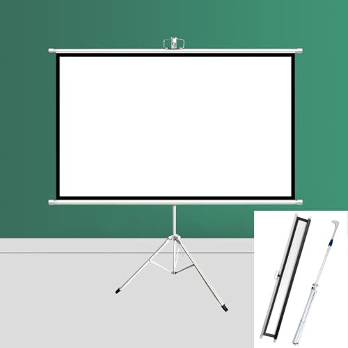 Hoiweqr Schermo di Proiezione con Treppiede 50 Pollici 60 Pollici 72 Pollici Schermo Cinematografico 4:3/16:9 Portatile HD Schermo per Proiettore, per Proiezione Interna Ed Esterna(4:3 72in)