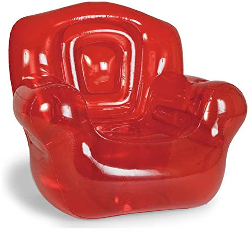 Aufblasbarer PVC-Sessel für Zuhause, Outdoor, Camping, transparentes Design, einfache Lagerung, Loungesessel für Garten, Büro, Rot