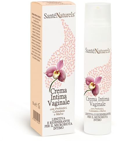 Crema Intima Vaginale ● Con Probiotici, Acido Ialuronico, Mannosio, Calendula, Malva ● Allevia irritazioni, previene la secchezza, riequilibra flora batterica e idrata zona vaginale ● 50 ml