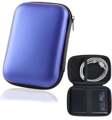 KEMUZ Custodia per Hard Disk Esterno 2.5'',Custodia Hard Disk Esterno 2.5per SDD HDD caso, Memoria Esterna Portatile Disco Esterno Protettiva Borsa Antiurto Rigida Cover Case,blu