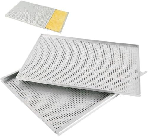 Plaque de cuisson perforée à deux couches 30 x 40 cm - Antiadhésive - Idéale pour la cuisson de croissants, biscuits et pâtisseries - Flux d'air amélioré pour une cuisson uniforme