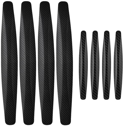 Richunie 8 Stück Stoßstangenschutz, Auto Schutz, Auto Ecke Stoßstange Guard Anti-Scratch Protector Aufkleber Streifen Kratzfest, Schwarz（2 Größen）