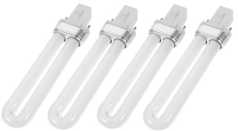 POPETPOP 4 Pezzi Tubo Lampadina per Nail in Vetro Bianco 12W 365Nm Lampada Uv per Manicure Asciugatura Rapida Risparmio