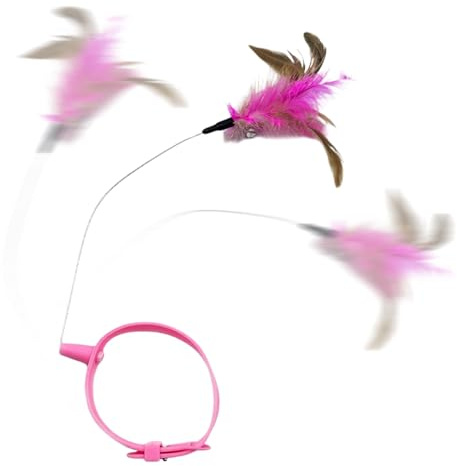 Xvilmaun Collier Jouet à Plumes pour Chat,Plumeau interactif pour Chaton, à Plumes pour Chat | pour l'exercice et l'entraînement, à l'intérieur et à l'extérieur, Jardin, Maison, Usage