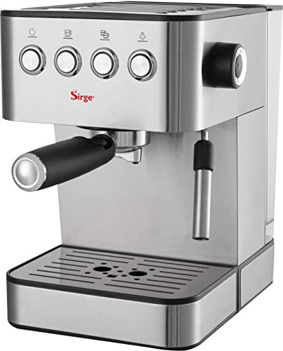 Sirge LUSSY Macchina per Caffè Espresso,Cappuccino e BEVANDE CALDE utilizza caffè in polvere e/o Cialde Potenza 850 Watt. POMPA ITALIANA da 15bar con 3 filtri in dotazione