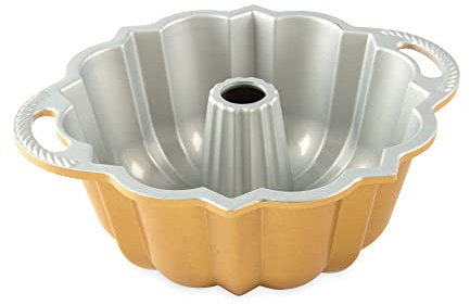 NordicWare 51277 Anniversary Bundt - Stampo per torta, Capacità di 6 tazze, Alluminio, Oro
